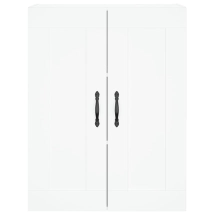 Högskåp vit 69,5x34x180 cm konstruerat trä
