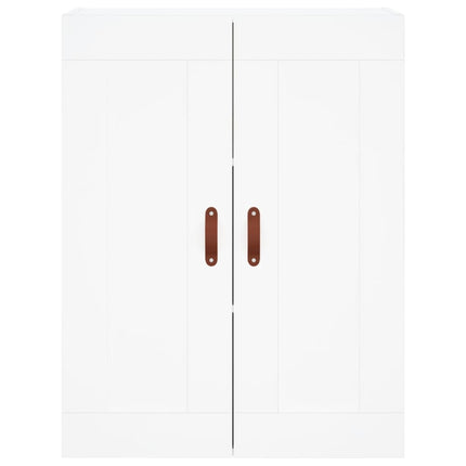 Högskåp vit 69,5x34x180 cm konstruerat trä