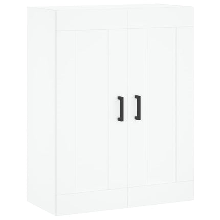 Högskåp vit 69,5x34x180 cm konstruerat trä