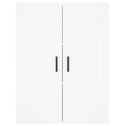 Högskåp vit 69,5x34x180 cm konstruerat trä