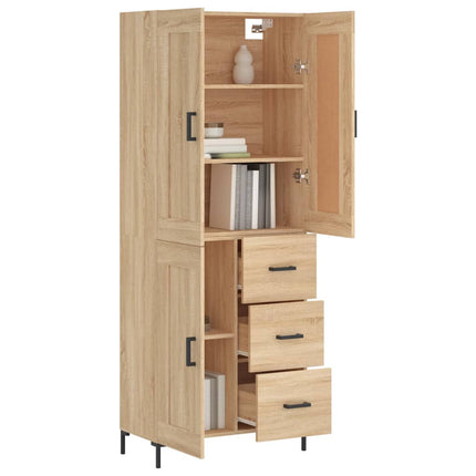 Högskåp sonoma-ek 69,5x34x180 cm konstruerat trä