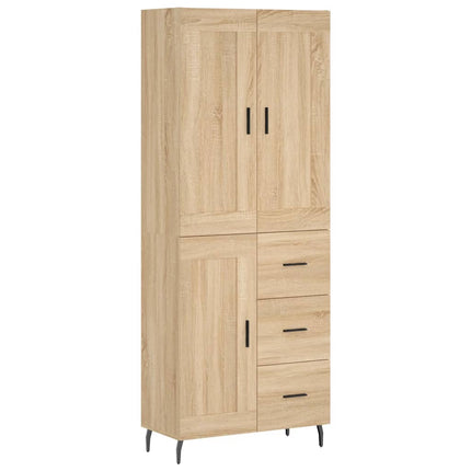 Högskåp sonoma-ek 69,5x34x180 cm konstruerat trä
