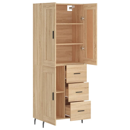 Högskåp sonoma-ek 69,5x34x180 cm konstruerat trä