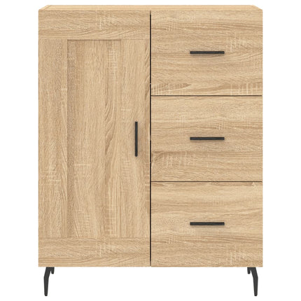 Högskåp sonoma-ek 69,5x34x180 cm konstruerat trä