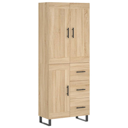 Högskåp sonoma-ek 69,5x34x180 cm konstruerat trä