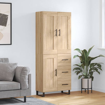Högskåp sonoma-ek 69,5x34x180 cm konstruerat trä