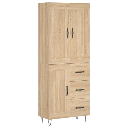 Högskåp sonoma-ek 69,5x34x180 cm konstruerat trä