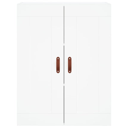 Högskåp vit 69,5x34x180 cm konstruerat trä
