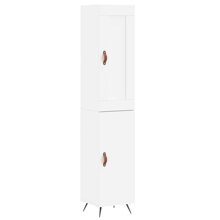 Högskåp vit 34,5x34x180 cm konstruerat trä