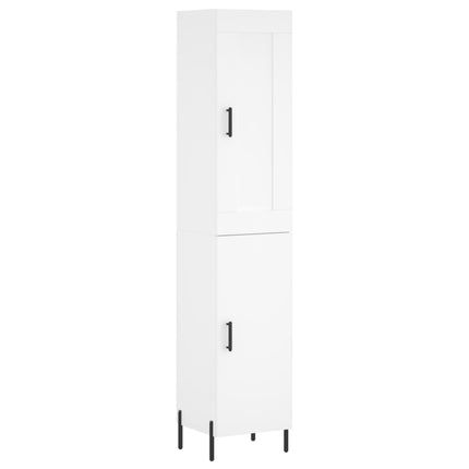 Högskåp vit 34,5x34x180 cm konstruerat trä
