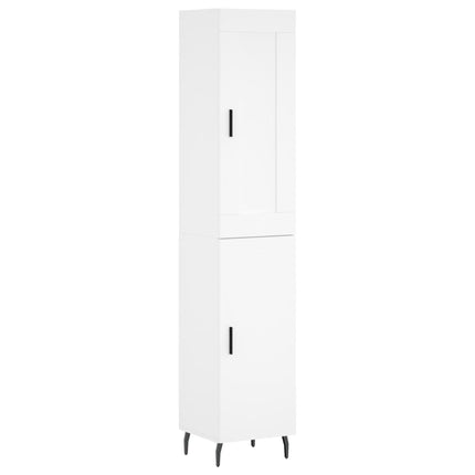 Högskåp vit 34,5x34x180 cm konstruerat trä