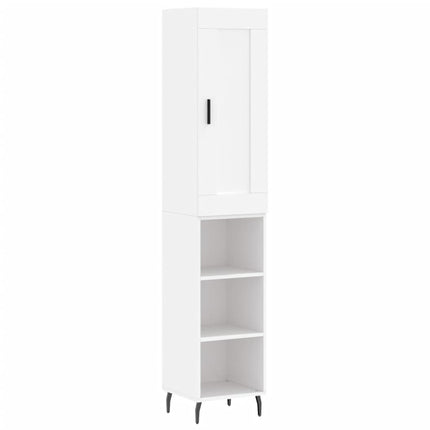 Högskåp vit 34,5x34x180 cm konstruerat trä