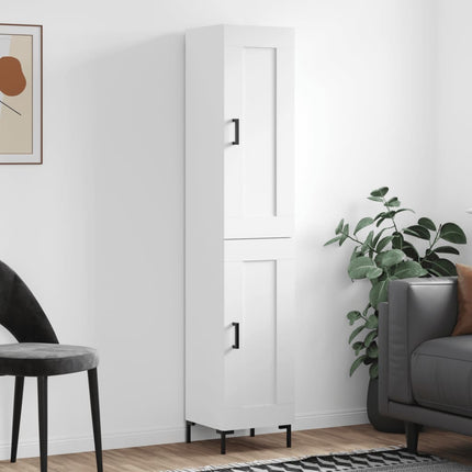 Högskåp vit 34,5x34x180 cm konstruerat trä