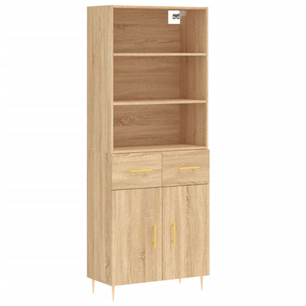 Högskåp sonoma-ek 69,5x34x180 cm konstruerat trä