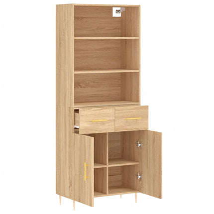 Högskåp sonoma-ek 69,5x34x180 cm konstruerat trä