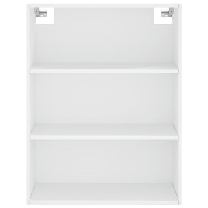 Högskåp vit 69,5x34x180 cm konstruerat trä