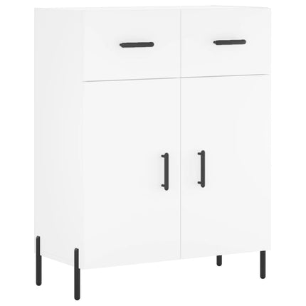 Högskåp vit 69,5x34x180 cm konstruerat trä