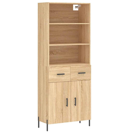 Högskåp sonoma-ek 69,5x34x180 cm konstruerat trä