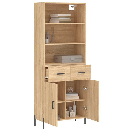 Högskåp sonoma-ek 69,5x34x180 cm konstruerat trä