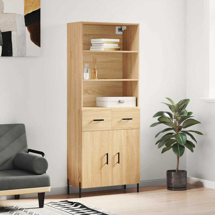 Högskåp sonoma-ek 69,5x34x180 cm konstruerat trä