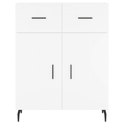Högskåp vit 69,5x34x180 cm konstruerat trä