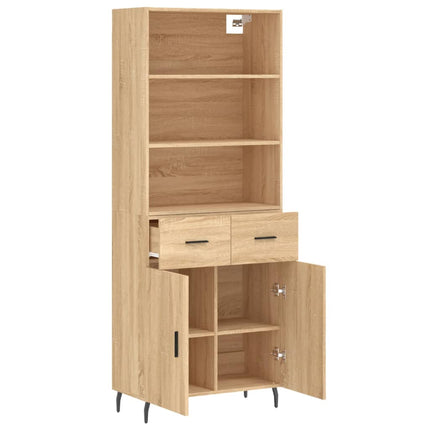 Högskåp sonoma-ek 69,5x34x180 cm konstruerat trä