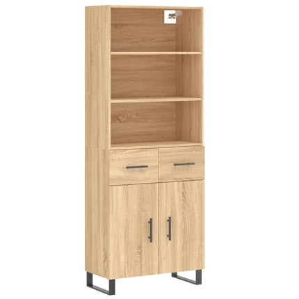 Högskåp sonoma-ek 69,5x34x180 cm konstruerat trä
