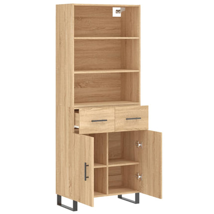 Högskåp sonoma-ek 69,5x34x180 cm konstruerat trä