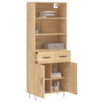 Högskåp sonoma-ek 69,5x34x180 cm konstruerat trä