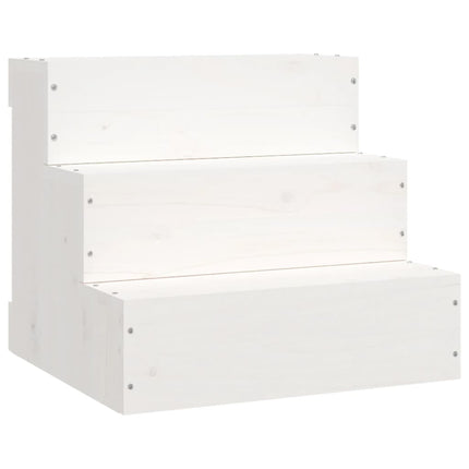Husdjurstrappa Vit 40x37,5x35 cm massiv furu