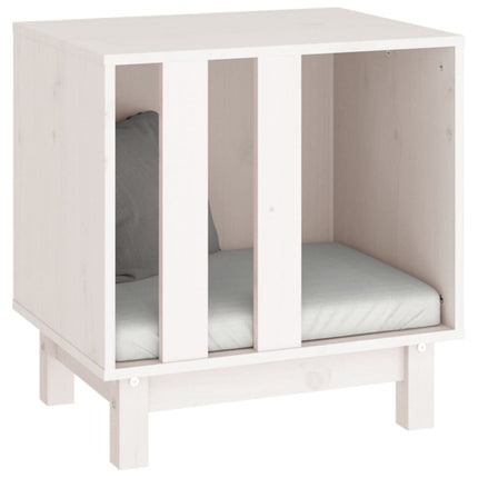 Hundkoja vit 50x40x52 cm massiv furu