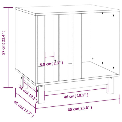 Hundkoja vit 60x45x57 cm massiv furu