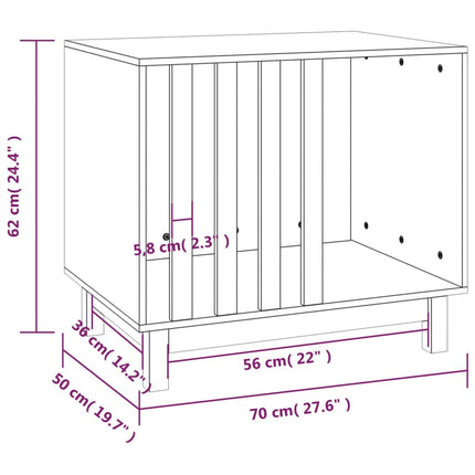 Hundkoja 70x50x62 cm massiv furu