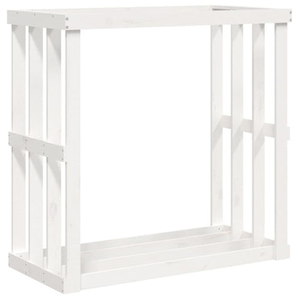 Vedställ vit 108x52x106 cm massiv furu