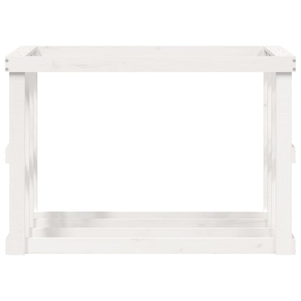 Vedställ vit 108x52x74 cm massiv furu