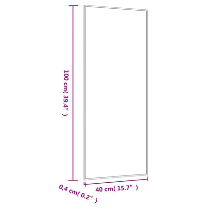Väggspegel 40x100 cm glas rektangulär
