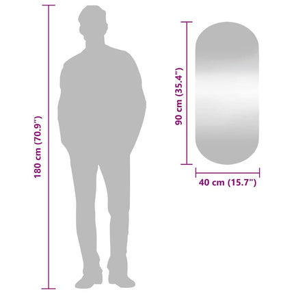 Väggspegel 40x90 cm glas oval
