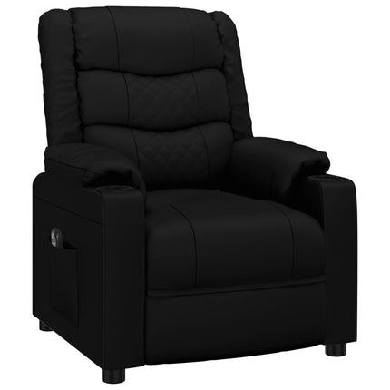 Elektrisk reclinerfåtölj svart konstläder