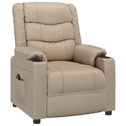 Elektrisk reclinerfåtölj cappuccino konstläder