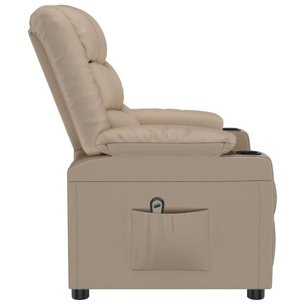 Elektrisk reclinerfåtölj cappuccino konstläder