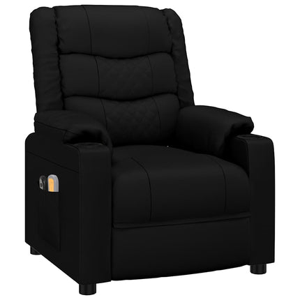 Elektrisk massagefåtölj svart konstläder