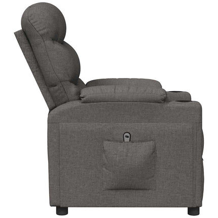 Elektrisk reclinerfåtölj mörkgrå tyg