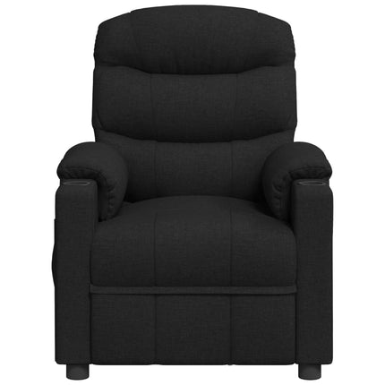Elektrisk reclinerfåtölj svart tyg