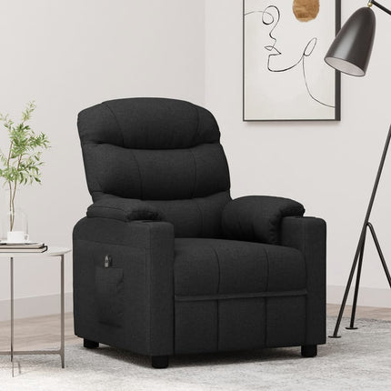 Elektrisk reclinerfåtölj svart tyg