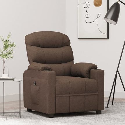 Elektrisk reclinerfåtölj Brun tyg