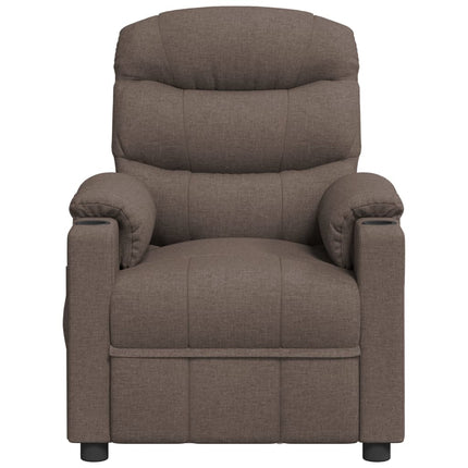 Elektrisk reclinerfåtölj taupe tyg