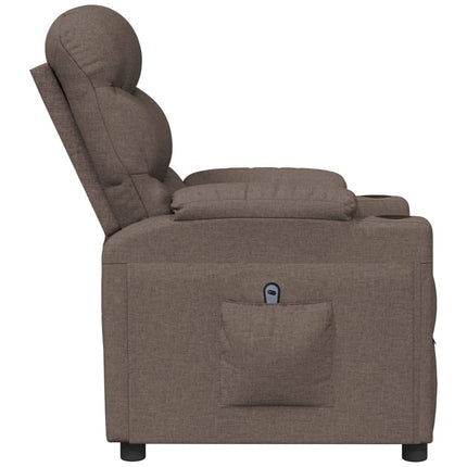 Elektrisk reclinerfåtölj taupe tyg