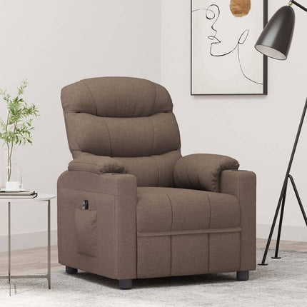 Elektrisk reclinerfåtölj taupe tyg