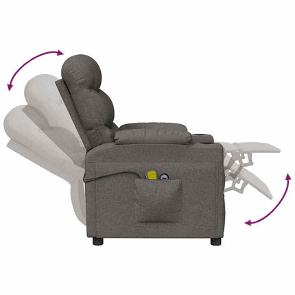 Elektrisk massagefåtölj mörkgrå tyg