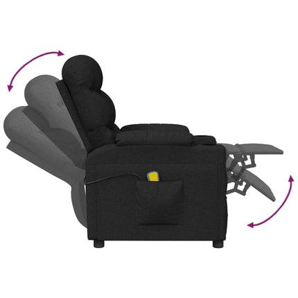 Elektrisk massagefåtölj svart tyg